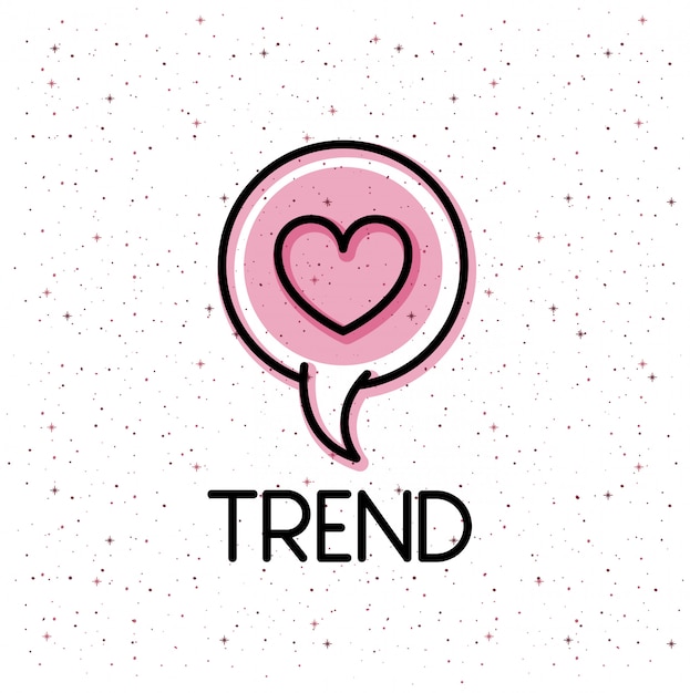 Bulle Avec Icône De Tendance Coeur