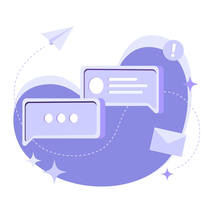 Vecteur bulle de message plat pour la publicité, le marketing internet, le concept d'application de médias sociaux