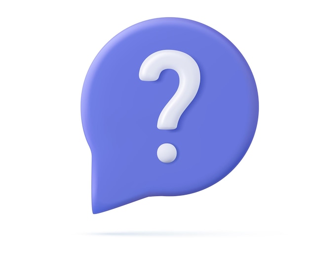 Bulle de parole 3d avec un point d'interrogation