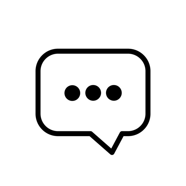 Bulle de parole avec des lignes de texte Icône vectorielle Icône de chat Illustration