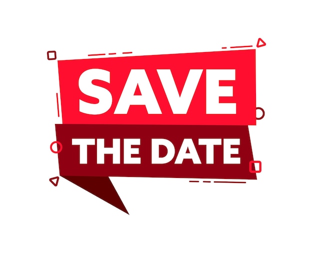 Bulle de parole avec le mot Sauver la date étiquette rouge illustration de stock vectoriel