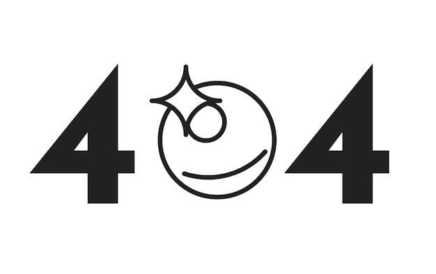 Bulle de savon étincelante en noir et blanc erreur 404 message flash goutte de soda gazeuse mousse de lavage rêveuse monochrome état vide design UI page non trouvée image de dessin animé contextuel vectoriel contour plat illustration