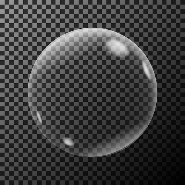 Bulle De Savon Transparente Sur Fond Sombre Illustration Vectorielle