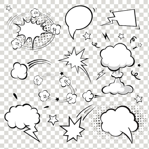 Bulles de dialogue comiques.