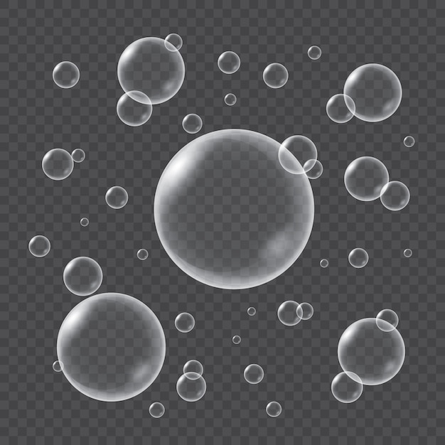 Bulles d'eau réalistes isolés