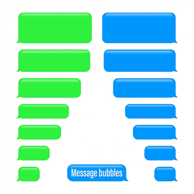 Vecteur bulles de messages plats. interface de chat. bulles de message