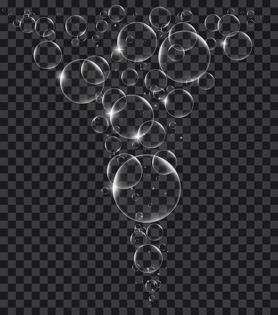 Bulles De Savon Ou D'eau Sur Fond De Transparence élément De Conception Vectorielle Illustration Eps10