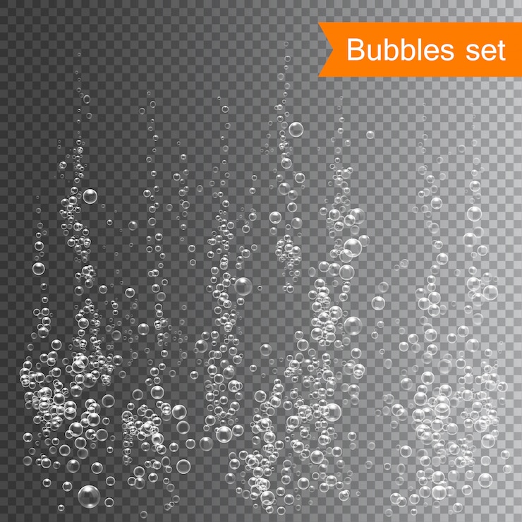 Vecteur bulles sous l'eau illustration sur fond transparent