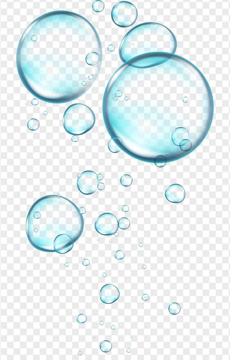 Vecteur des bulles sous-marines réalistes isolées sur un fond transparent
