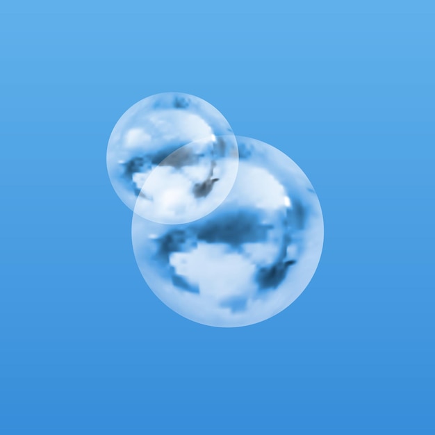 Bulles vectorielles sur fond bleu clair 3D