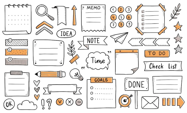 Bullet journal élément dessiné à la main