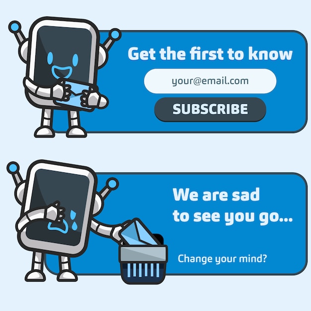 Vecteur bulletin bot mascot