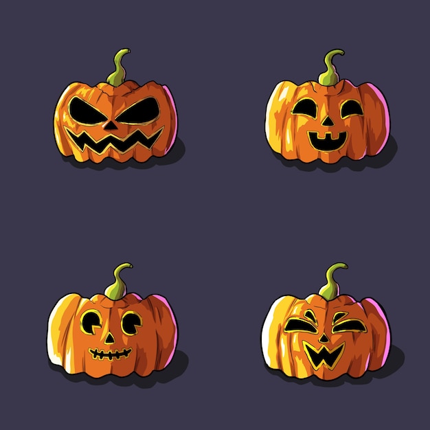 Vecteur bundle citrouille d'halloween