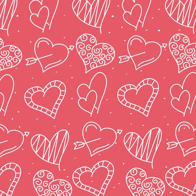 Bundle of Hearts Love Line Style Pattern Design Illustration
