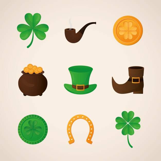 Bundle Of Patricks Day Icônes Illustration