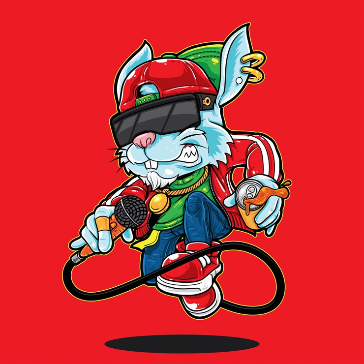 Vecteur bunny hip hop style