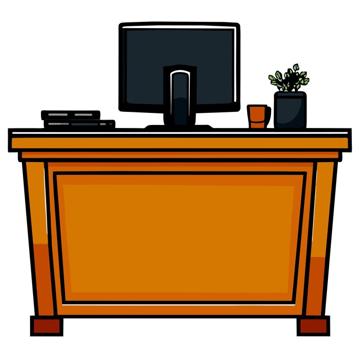 Vecteur bureau de bureau ou chaise du patron ou bureau de bureau du pdg
