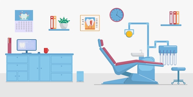 Bureau de dentiste illustration vectorielle plane