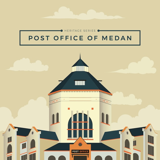 Vecteur bureau de poste de medan