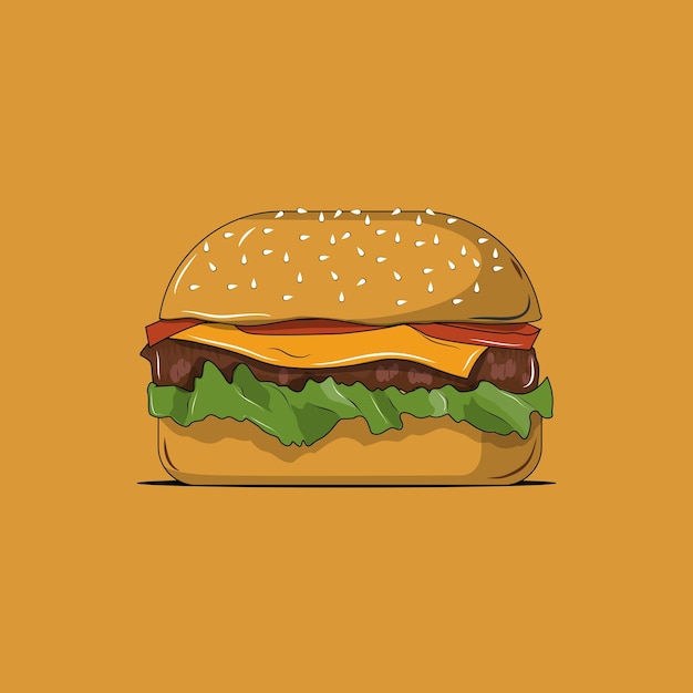 Vecteur burger en dessin vectoriel de dessin animé