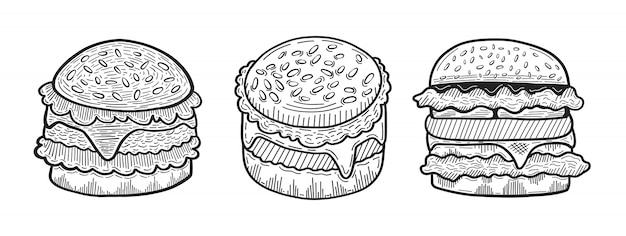 Burger Dessiné à La Main