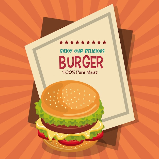 Burger Fast-food Design Isolé