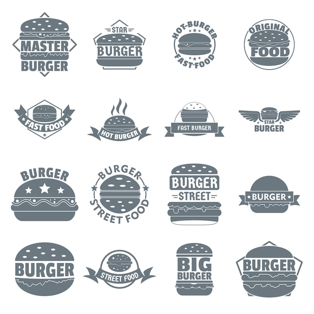 Burger Logo Icons Set