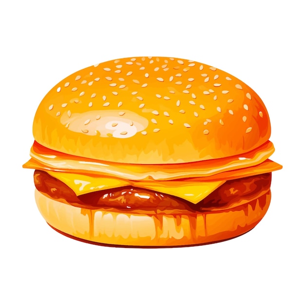 Vecteur burger orange dans le style plat fond blanc ia générative