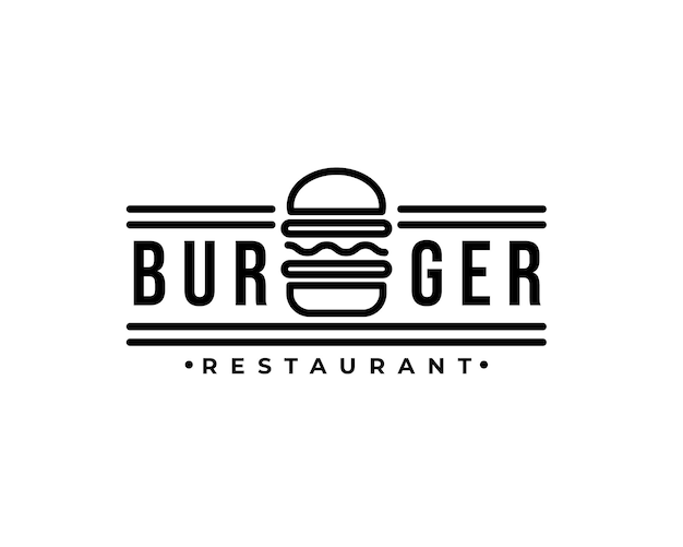 Burger Restaurant Monoline Logo