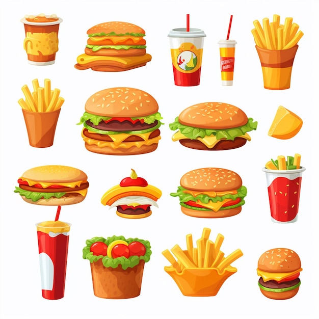 Vecteur burger vecteur icône nourriture hamburger illustration menu rapide restaurant pizza sandwich déjeuner