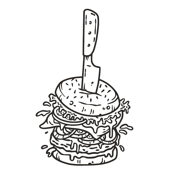 Burger à La Viande, Au Fromage Et Aux Légumes Restauration Rapide Américaine Ou Hamburger Usa Food With Bun