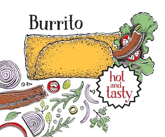 Burrito. Nourriture mexicaine. Cuisine mexicaine traditionnelle.