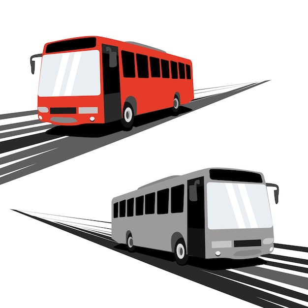 Bus Coloré, Transport Sur Route Illustration