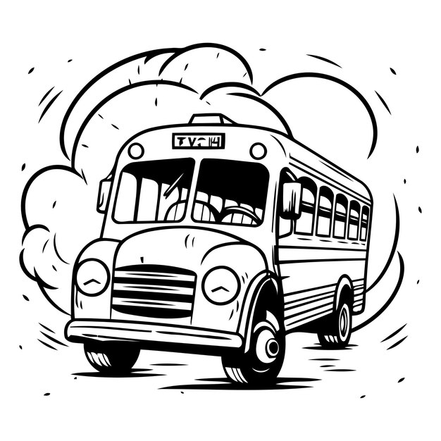 Vecteur bus scolaire illustration vectorielle d'un bus scolaire sur fond blanc