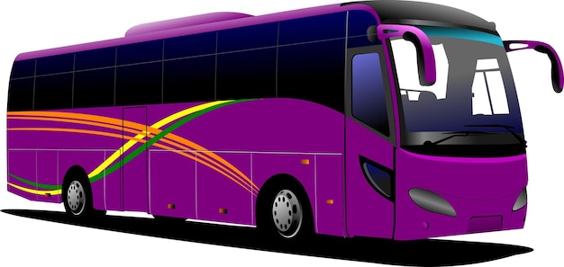 Vecteur bus violet autocar touristique illustration vectorielle pour les designers