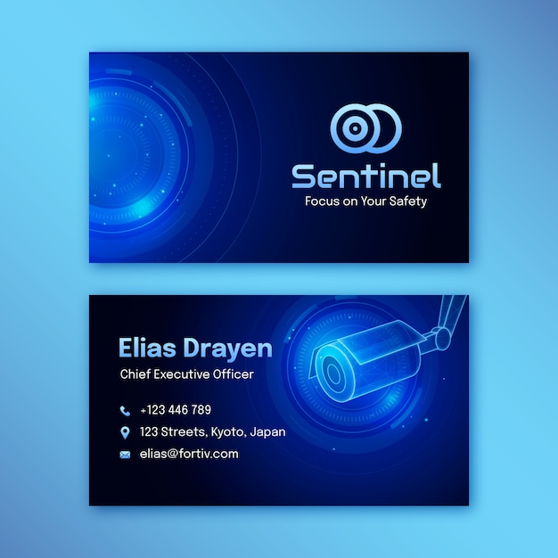 Business card for security services