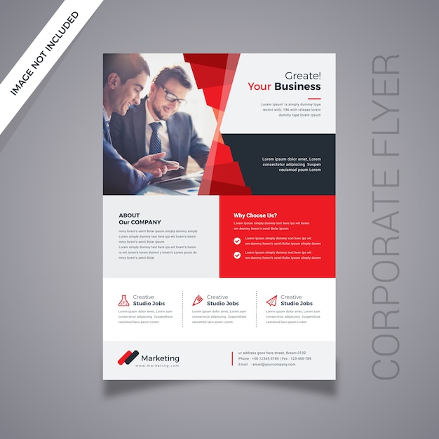 Vecteur business flyer isolé sur design gris