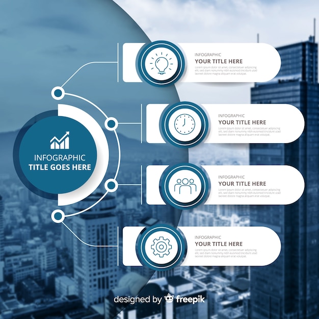 Vecteur business modèle infographique avec photo