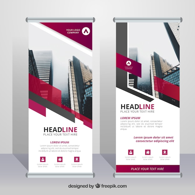 Business Roll Up Template Avec Des éléments De Couleur