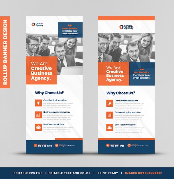 Business RollUp Banner Design ou Stand Up Banner ou Signalétique verticale ou Conception d'affiches