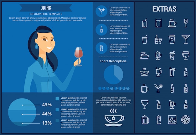 Buvez Le Modèle Infographique, Des éléments Et Des Icônes