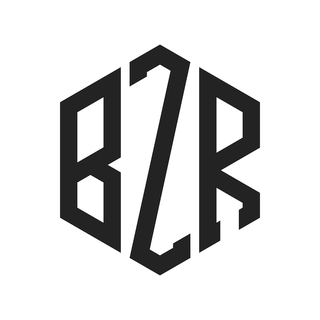 BZR Logo Design Lettres initiales BZR Monogramme Logo en utilisant la forme d'hexagone