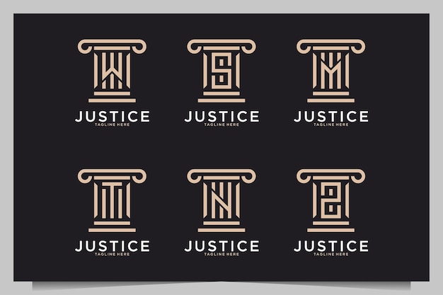 Cabinet D'avocats De La Justice Avec Collection De Conception De Logo De Lettre Monogramme