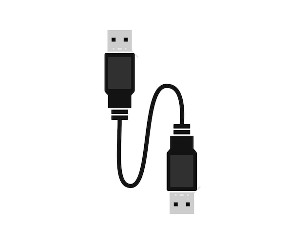 Vecteur câble usb à deux têtes