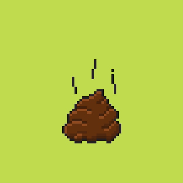 un caca avec un style pixel art