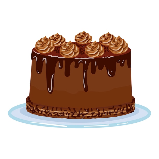 Cacao, chocolat, gâteau, icône, dessin animé, vecteur, fête, nourriture, joyeux anniversaire
