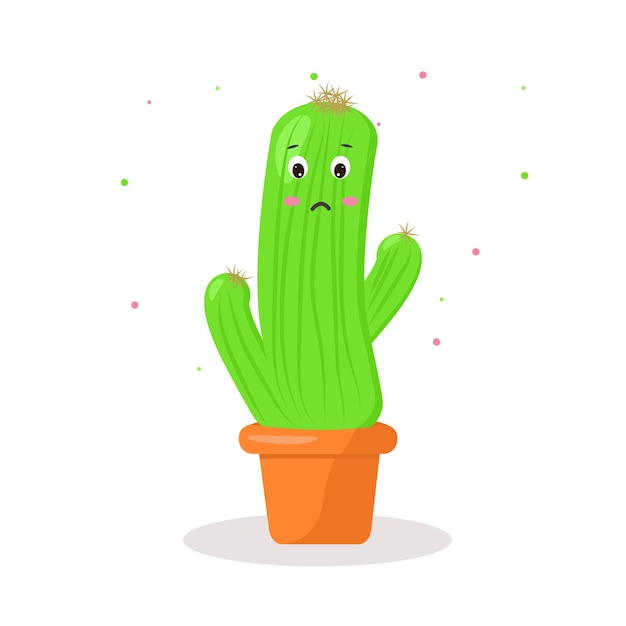 Cactus De Caractère Dans Un Pot émotions Kawaii