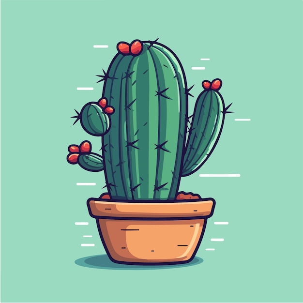 Un cactus avec des coeurs rouges dessus