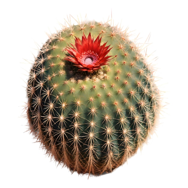 Vecteur un cactus avec une fleur rouge est montré