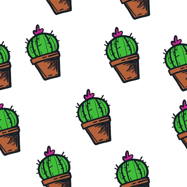 Cactus Illustration Vectorielle Modèle Sans Couture